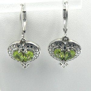 Genuine Hebei Peridot Drop Earrings NWOT